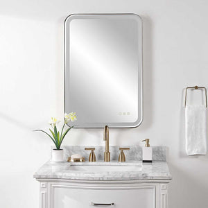 Crofton Lighted Vanity Mirror, Black - modern mirror with sleek design for contemporary interiors | Image 3 | InSTYLE Home & Rugs