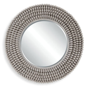 Portside Round Mirror, Gray - full-length mirror for creating the illusion of space and light | Image 2 | InSTYLE Home & Rugs