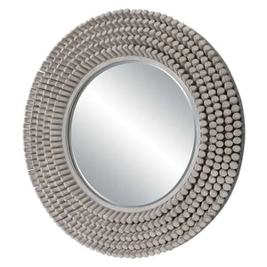 Portside Round Mirror, Gray - full-length mirror for creating the illusion of space and light | Image 3 | InSTYLE Home & Rugs