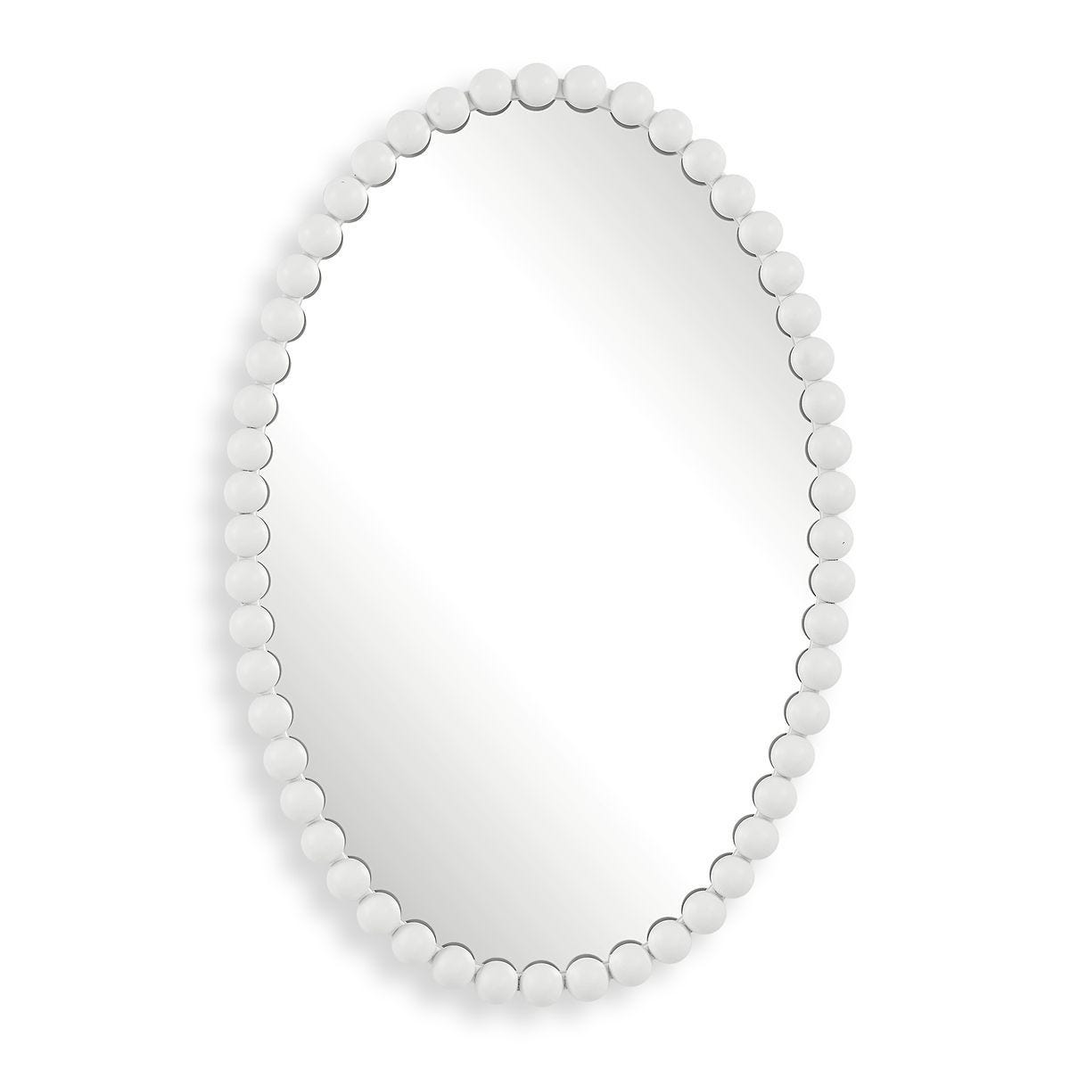 Serna Oval Mirror, White - elegant mirror for adding style and light to any room | Image 2 | InSTYLE Home & Rugs