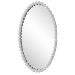 Serna Oval Mirror, White - elegant mirror for adding style and light to any room | Image 3 | InSTYLE Home & Rugs