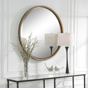 Ranchero Round Mirror, Natural - full-length mirror for creating the illusion of space and light | Image 5 | InSTYLE Home & Rugs