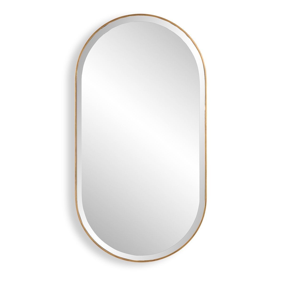 Lago Oval Mirror, Gold - modern mirror with sleek design for contemporary interiors | Image 2 | InSTYLE Home & Rugs