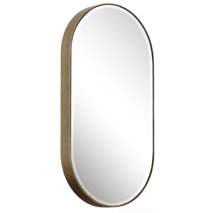 Lago Oval Mirror, Gold - modern mirror with sleek design for contemporary interiors | Image 4 | InSTYLE Home & Rugs