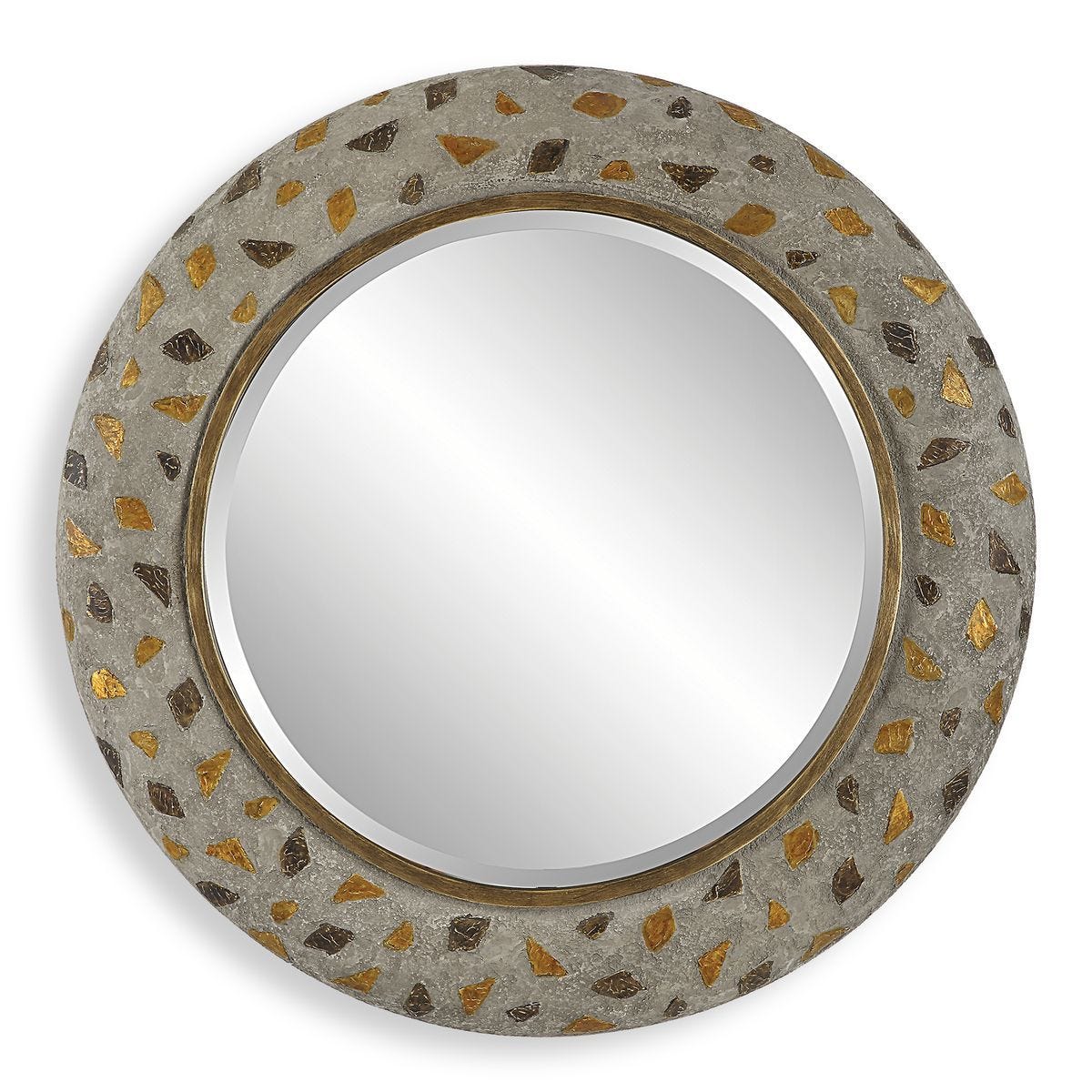 Copper Terrazzo Round Mirror - elegant mirror for adding style and light to any room | Image 2 | InSTYLE Home & Rugs