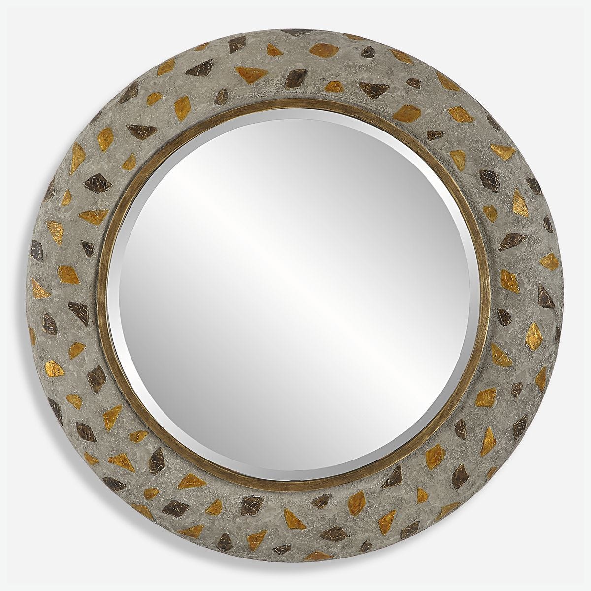 Copper Terrazzo Round Mirror - elegant mirror for adding style and light to any room | Image 1 | InSTYLE Home & Rugs