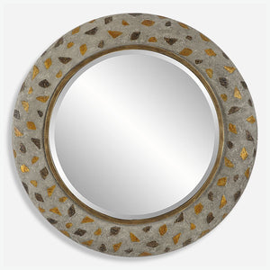 Copper Terrazzo Round Mirror - elegant mirror for adding style and light to any room | Image 1 | InSTYLE Home & Rugs