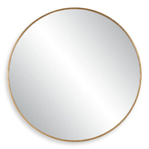 Junius Large Round Mirror, Gold - full-length mirror for creating the illusion of space and light | Image 2 | InSTYLE Home & Rugs