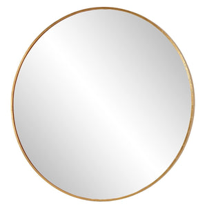 Junius Large Round Mirror, Gold - full-length mirror for creating the illusion of space and light | Image 4 | InSTYLE Home & Rugs