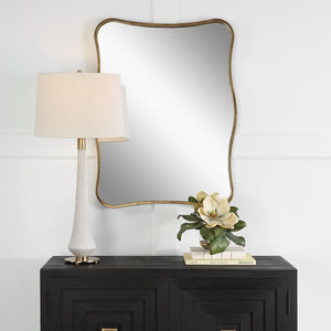 Pavia Vanity Mirror, Gold - modern mirror with sleek design for contemporary interiors | Image 1 | InSTYLE Home & Rugs