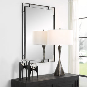 Stellan Mirror, Black - modern mirror with sleek design for contemporary interiors | Image 3 | InSTYLE Home & Rugs
