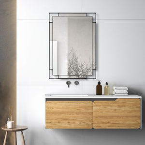 Stellan Mirror, Black - modern mirror with sleek design for contemporary interiors | Image 1 | InSTYLE Home & Rugs