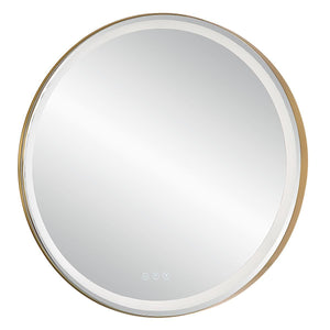 Crofton Lighted Round Mirror, Brass - elegant mirror for adding style and light to any room | Image 8 | InSTYLE Home & Rugs