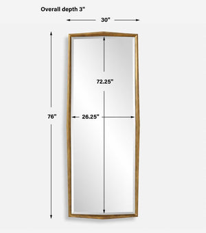 On Point Tall Mirror, Gold - full-length mirror for creating the illusion of space and light | Image 6 | InSTYLE Home & Rugs