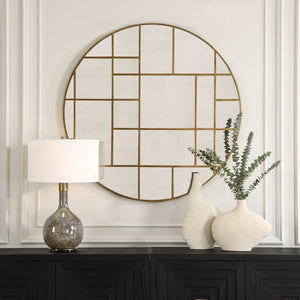 Geometric Round Mirror - elegant mirror for adding style and light to any room | Image 1 | InSTYLE Home & Rugs
