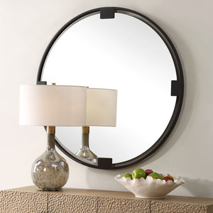 Cornelia Round Mirror - modern mirror with sleek design for contemporary interiors | Image 3 | InSTYLE Home & Rugs