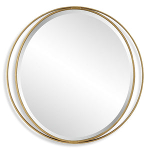 Rhodes Round Mirror - modern mirror with sleek design for contemporary interiors | Image 2 | InSTYLE Home & Rugs