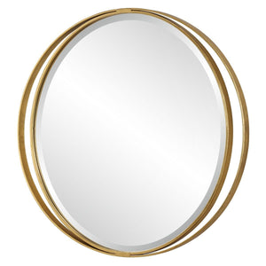 Rhodes Round Mirror - modern mirror with sleek design for contemporary interiors | Image 4 | InSTYLE Home & Rugs