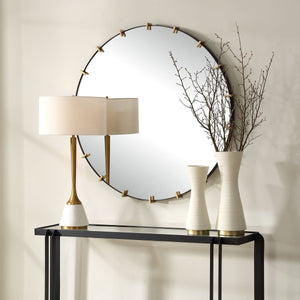 Pali Round Mirror - full-length mirror for creating the illusion of space and light | Image 3 | InSTYLE Home & Rugs