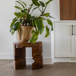Natura Bundar Accent Table in solid Indonesian teak | InSTYLE Home & Rugs