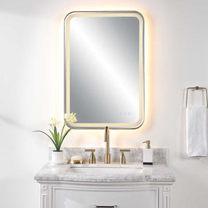 Crofton Lighted Vanity Mirror, Brass - available in various shapes, sizes, and frame styles | Image 3 | InSTYLE Home & Rugs