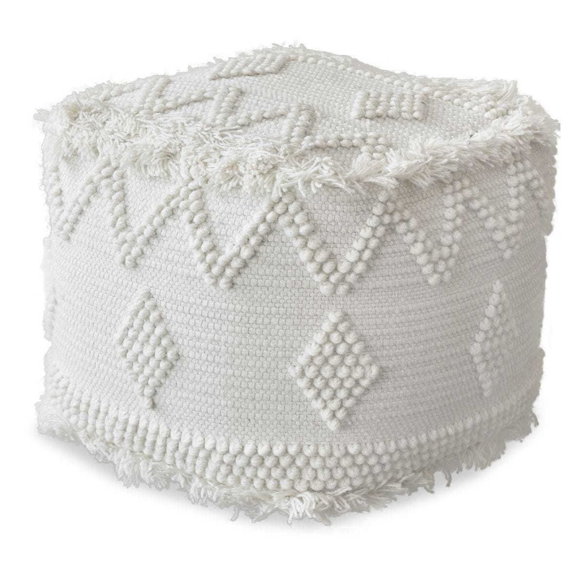 Uriah Pouf - stylish pouf for adding texture and comfort to your living room | Image 1 | InSTYLE Home & Rugs