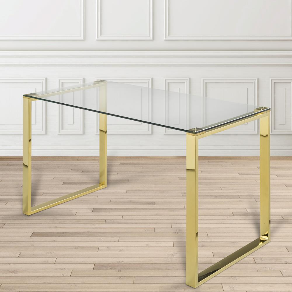 DAVID B GLASS DESK GOLD - functional desk for home offices | Image 2 | InSTYLE Home & Rugs