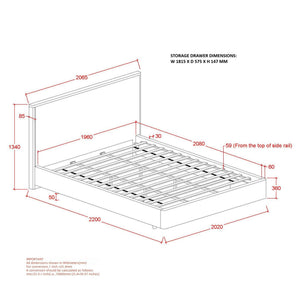 Andover 78" King Platform Bed with Drawer - luxurious bed for modern homes | Image 8 | InSTYLE Home & Rugs