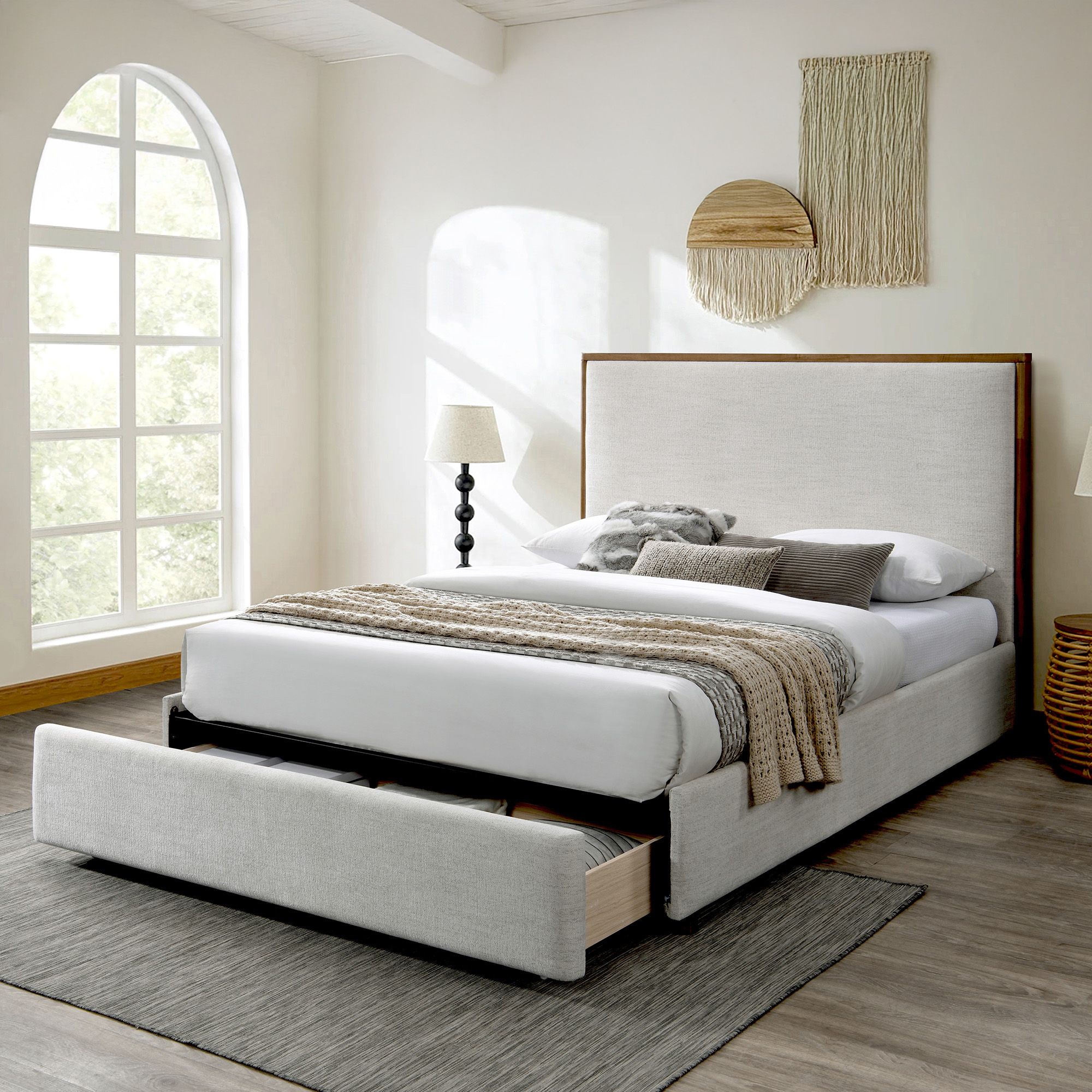 Andover 60" Queen Platform Bed with Drawer - stylish bed for any bedroom | Image 2 | InSTYLE Home & Rugs