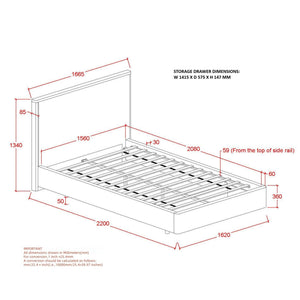 Andover 60" Queen Platform Bed with Drawer - stylish bed for any bedroom | Image 8 | InSTYLE Home & Rugs