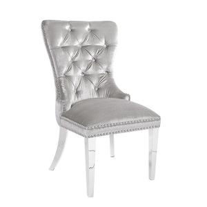 EUPHORIA Dining Chair E-Grey Velvet w/ steel legs | InSTYLE Home & Rugs