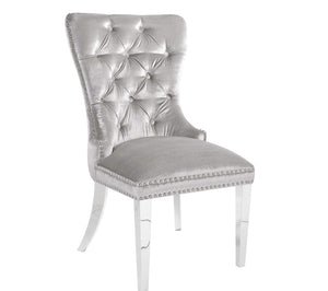 EUPHORIA Dining Chair E-Grey Velvet w/ steel legs | InSTYLE Home & Rugs