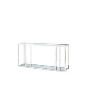 CASPIAN Console Table Stainless Steel frame, glass & mirror tops | InSTYLE Home & Rugs