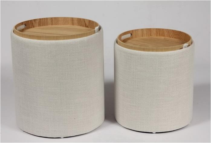 Lambert Round Tray Ottoman (Set of 2) - comfortable ottoman for any room | Image 1 | InSTYLE Home & Rugs