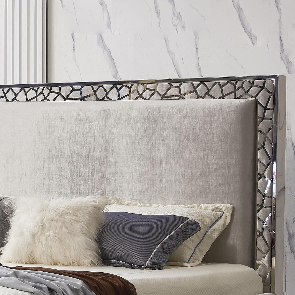 WELLINGTON KING BED GY-BED-8503K E-Grey Velvet - comfortable bed for restful sleep | Image 2 | InSTYLE Home & Rugs