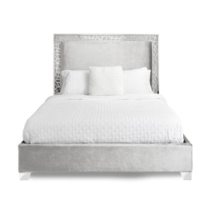 WELLINGTON KING BED GY-BED-8503K E-Grey Velvet - comfortable bed for restful sleep | Image 3 | InSTYLE Home & Rugs