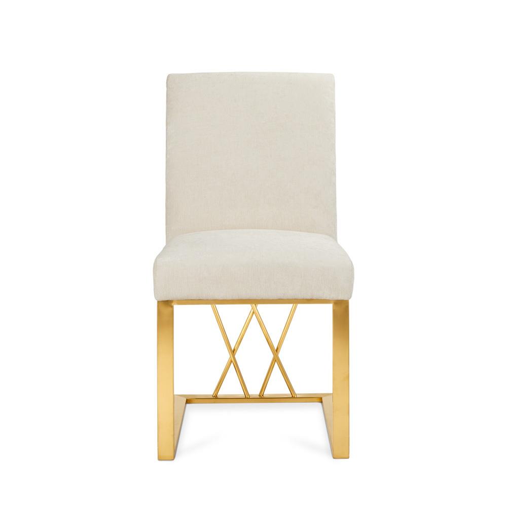 MARTINI Dining Chair GY-DC-8101G Morgan Ivory Brushed GOLD Frame - comfortable dining experience | Image 2 | InSTYLE Home & Rugs