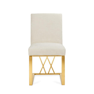 MARTINI Dining Chair GY-DC-8101G Morgan Ivory Brushed GOLD Frame - comfortable dining experience | Image 2 | InSTYLE Home & Rugs