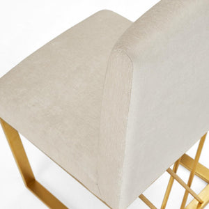 MARTINI Dining Chair GY-DC-8101G Morgan Ivory Brushed GOLD Frame - comfortable dining experience | Image 4 | InSTYLE Home & Rugs