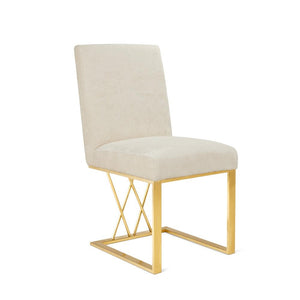 MARTINI Dining Chair GY-DC-8101G Morgan Ivory Brushed GOLD Frame - comfortable dining experience | Image 1 | InSTYLE Home & Rugs