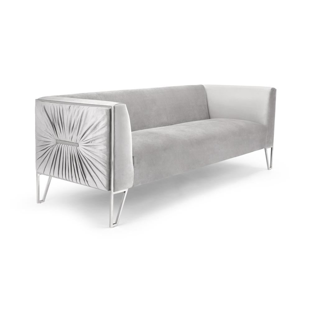 TRURO SOFA GY-SF-8575 NP Grey Velvet color - luxury sofa for any space | Image 1 | InSTYLE Home & Rugs