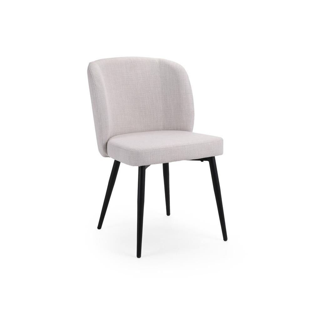 FORTINA DINING CHAIR GY-DC-801BKFUZHOU LIGHT GREY LINEN WITHBLACK LEGS - stylish chairs for any table | Image 1 | InSTYLE Home & Rugs