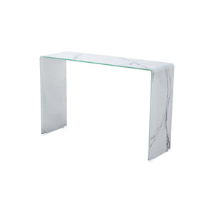 Marble Look Bent Glass Console Table - modern occasional table | Image 2 | InSTYLE Home & Rugs