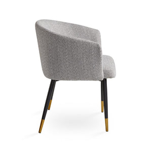 JORDAN CHAIR Morgan ashfield fabric black legs gold caps | InSTYLE Home & Rugs