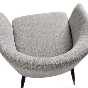 JORDAN CHAIR Morgan ashfield fabric black legs gold caps | InSTYLE Home & Rugs