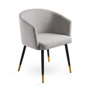 JORDAN CHAIR Morgan ashfield fabric black legs gold caps | InSTYLE Home & Rugs