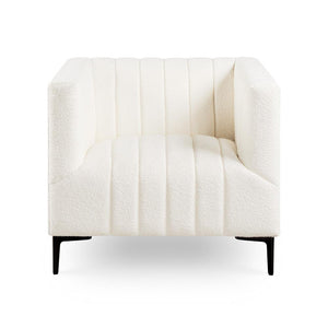 FLORIAN Chair Boucle Fur Fabric Black Legs | InSTYLE Home & Rugs