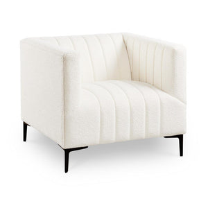 FLORIAN Chair Boucle Fur Fabric Black Legs | InSTYLE Home & Rugs