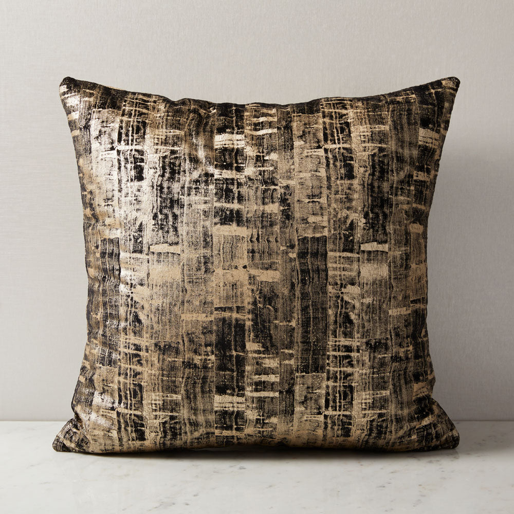 Glory Black/Gold Foil Cushion 20" x 20" - comfortable cushion for adding softness to your sofa | Image 1 | InSTYLE Home & Rugs