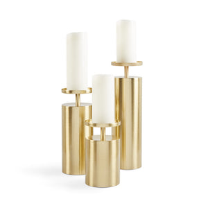 Raya Pillar Candle Holders Gold GY-17G (set Of 3) - wide range of home decor items to enhance your living space | Image 1 | InSTYLE Home & Rugs